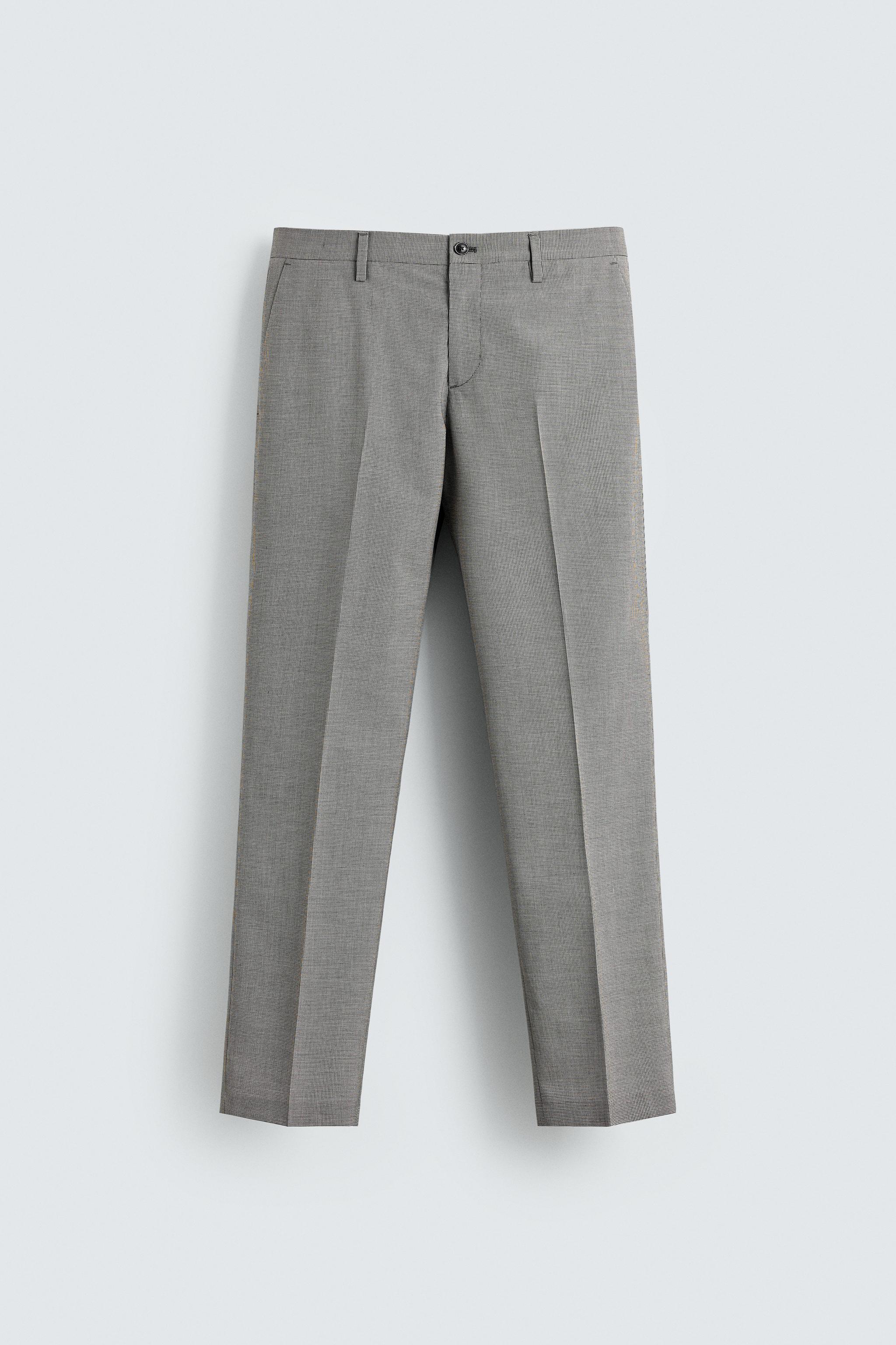 REGULAR FIT HOUNDSTOOTH SUIT PANTS